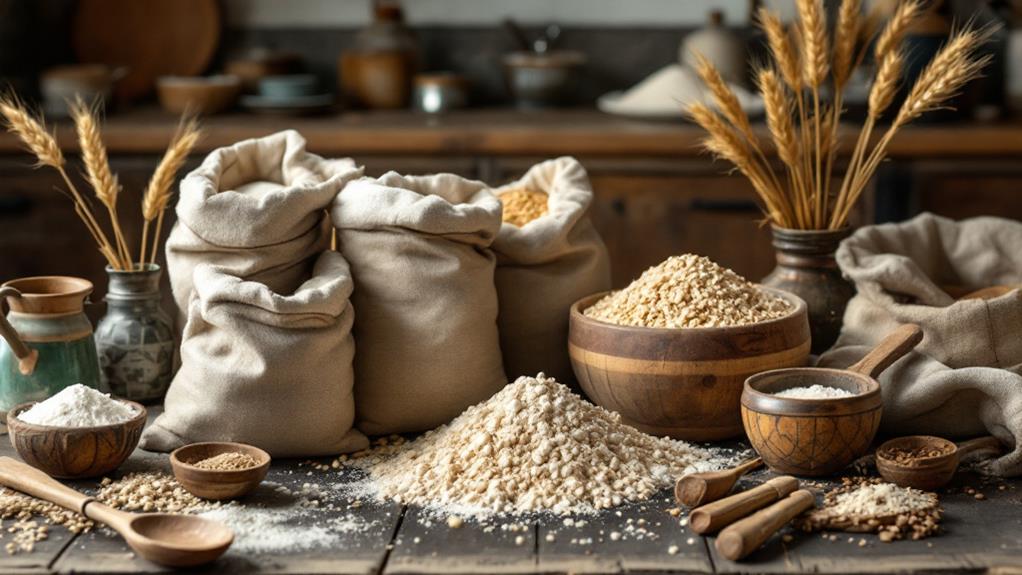 variety of grain flours