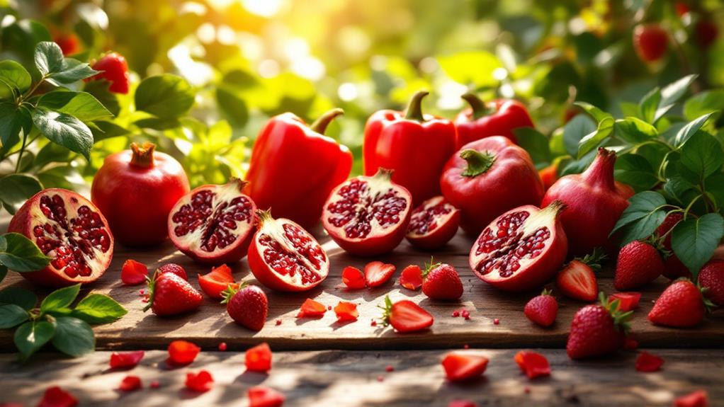 vibrant crimson fruit selection