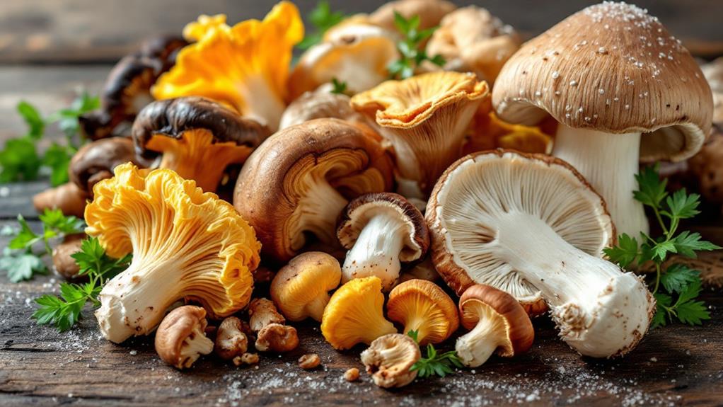 varieties of edible mushrooms