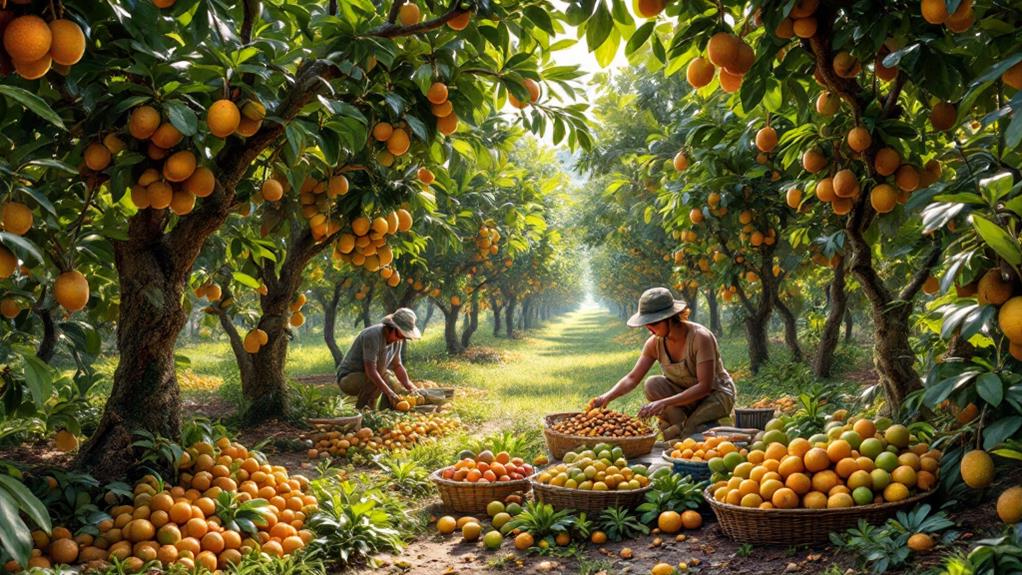 fruit maturation and collection
