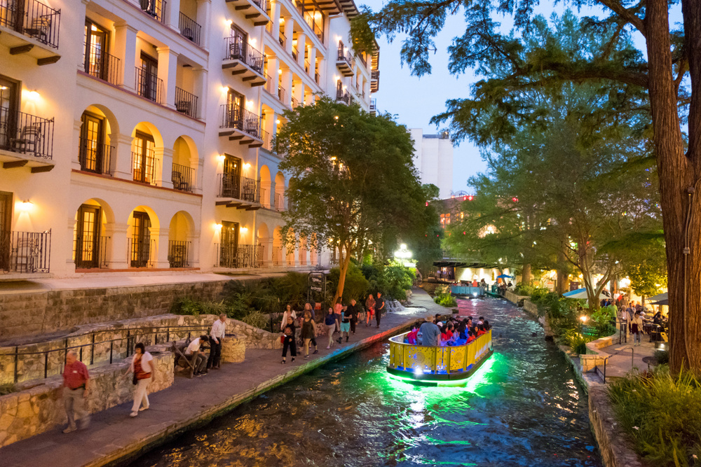 Historic San Antonio River Walk at twilight