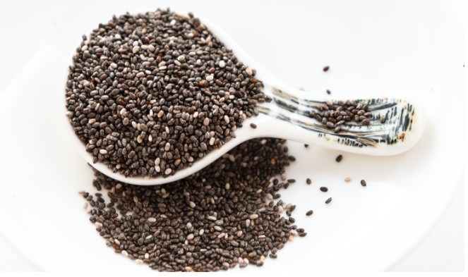 A large scoop of chia seeds
