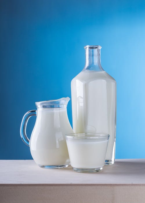 Milk in various containers