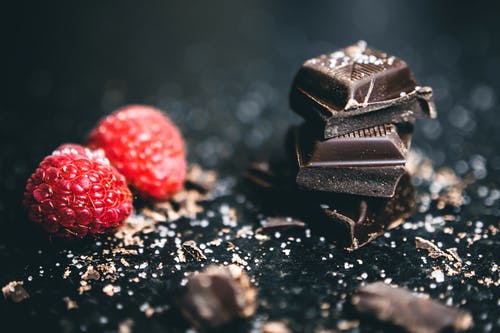 Raspberries and dark chocolate