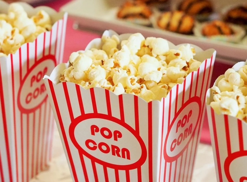 popcorn in a popcorn bag