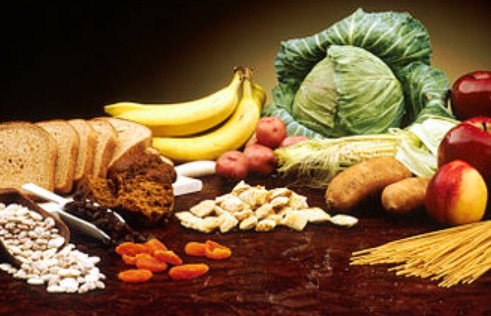 Foods rich in fibers fruits, vegetables and grains