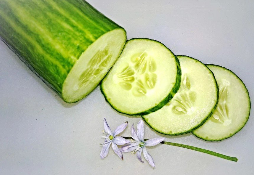 a sliced cucumber