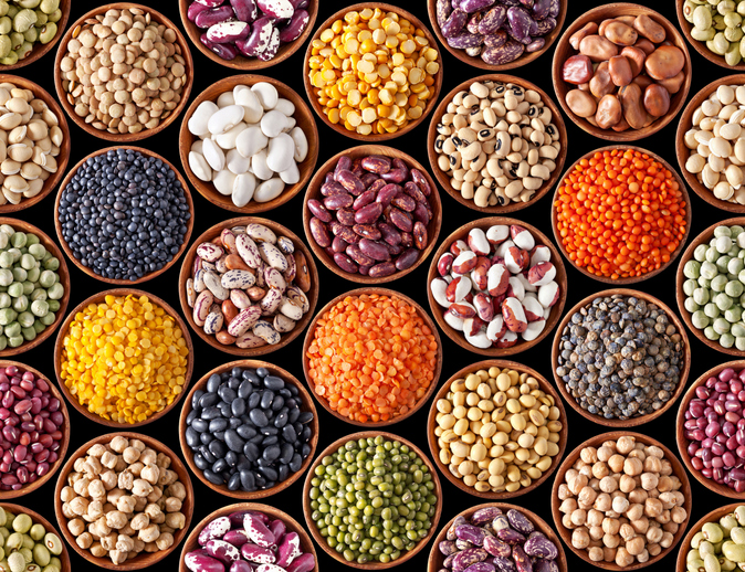 Variety of beans and legumes