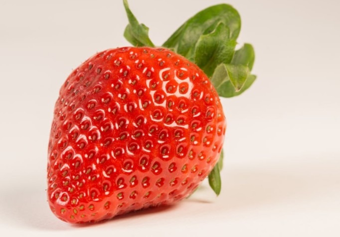 Macro photography of a strawberry