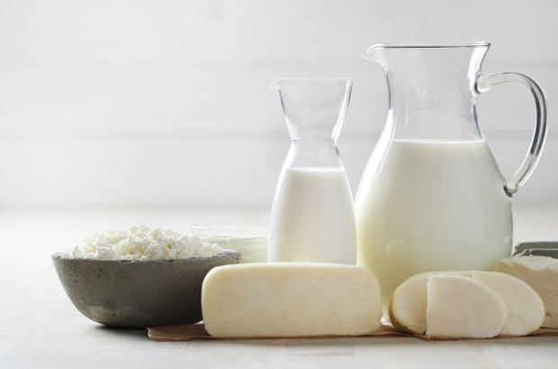 Image of dairy products on a table.