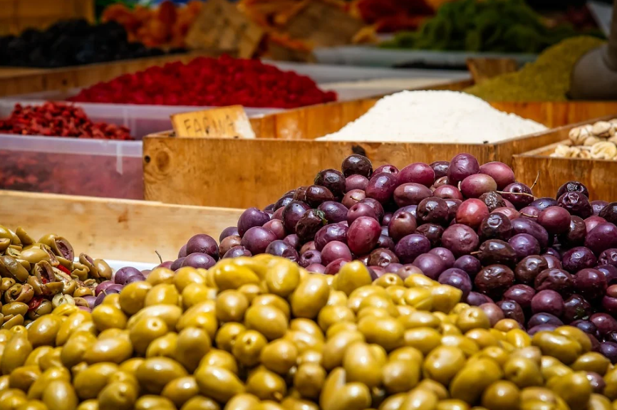 olives sold at a market