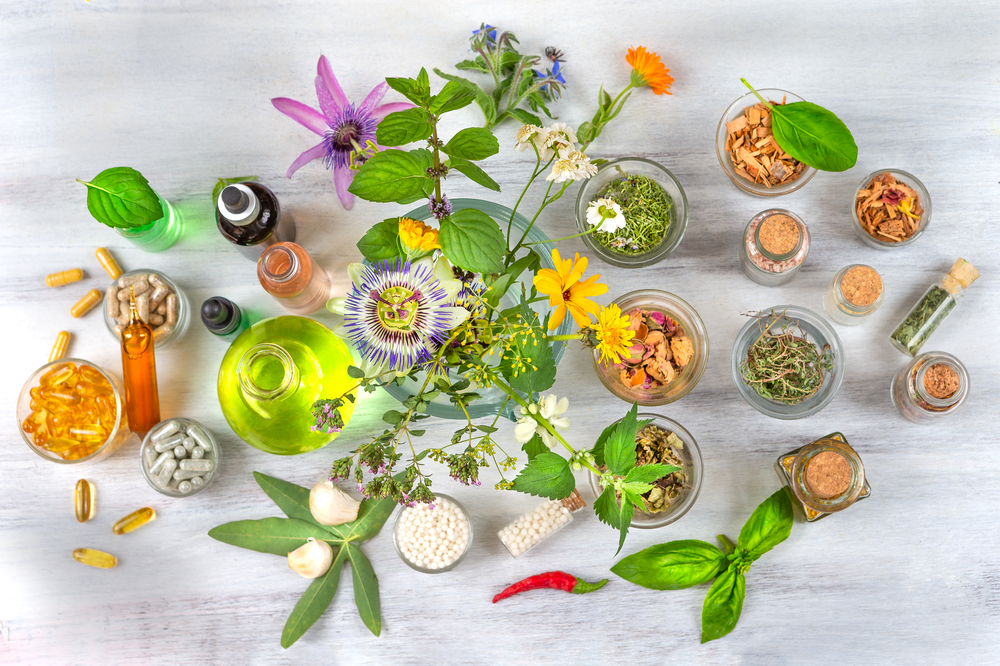 Herbal medicine, health through plants - Conceptual photo., medicinal virtues