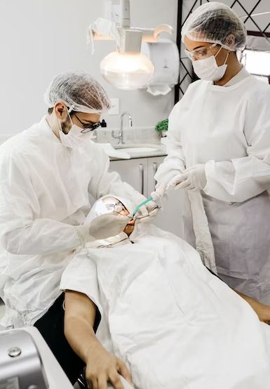 dentists treating a patient